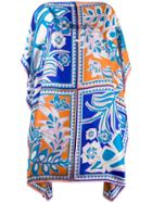 Emilio Pucci Floral Print Silk Kaftan - Blue