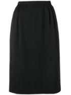 Valentino Vintage Pleated Detail Skirt - Black