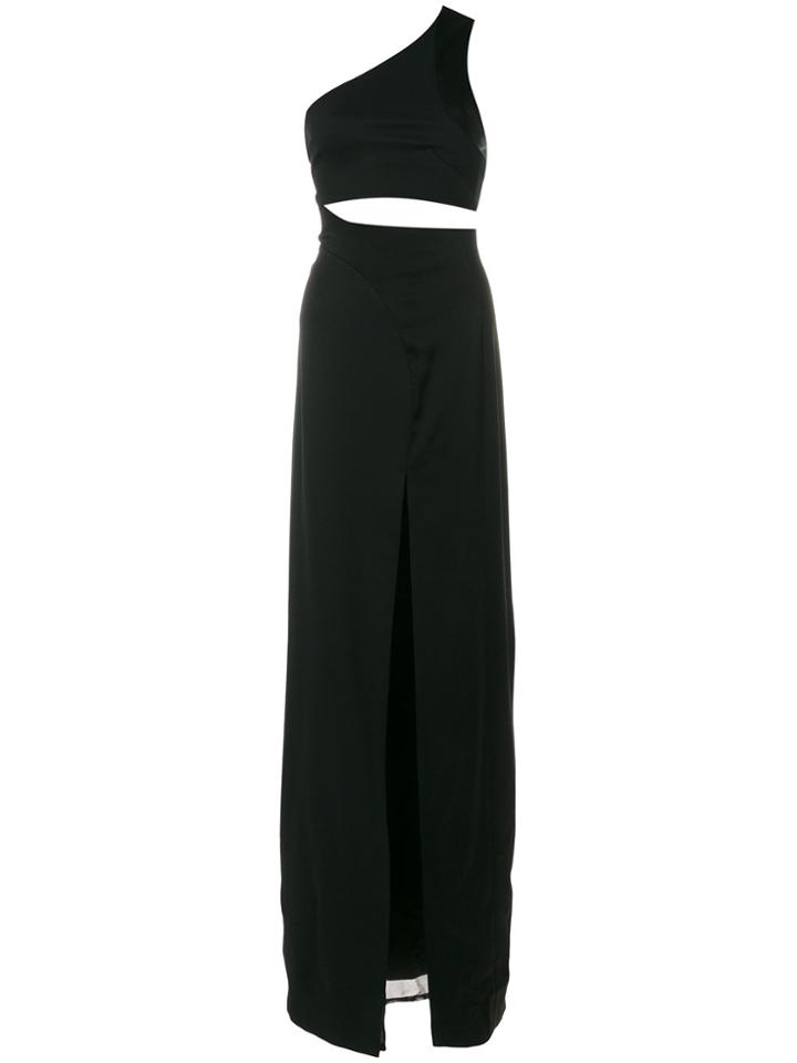 Galvan Asymmetric Cutaway Dress - Black