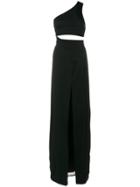 Galvan Asymmetric Cutaway Dress - Black