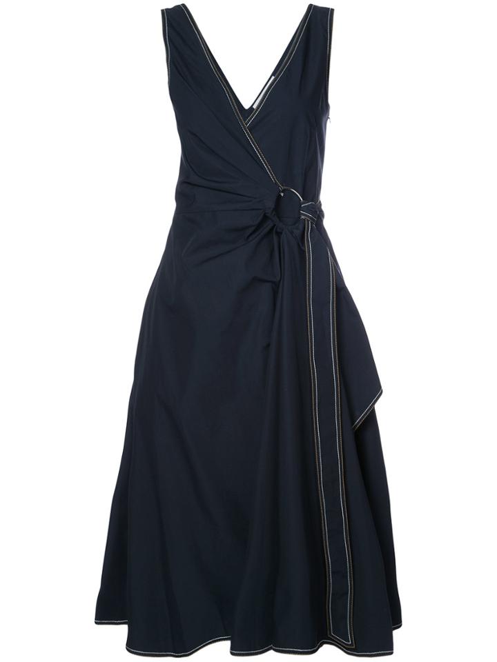 Derek Lam 10 Crosby Wrap Dress With Pleating - Blue