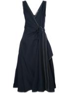 Derek Lam 10 Crosby Wrap Dress With Pleating - Blue