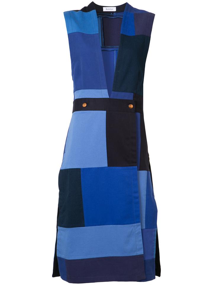 Rodebjer Patchwork Sleeveless Midi Dress - Blue