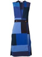 Rodebjer Patchwork Sleeveless Midi Dress - Blue