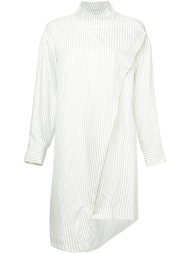 Des Prés Asymmetric Long-sleeve Blouse - White