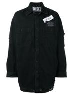 Diesel Distressed Shirt With Patches - Black