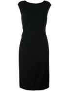 Jil Sander Draped Detail Fitted Dress, Women's, Size: 38, Black, Silk/spandex/elastane/viscose