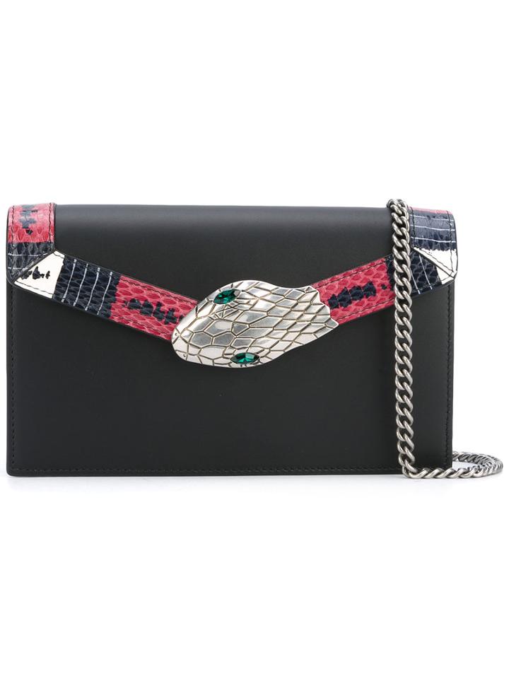 Gucci - Snake Embellished Clutch - Women - Calf Leather - One Size, Black, Calf Leather