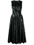 Msgm Faux Leather Midi Dress - Black