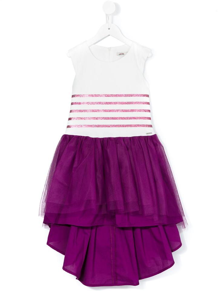 Jean Paul Gaultier - Glitter Round Stripe Tutu Dress - Kids - Cotton/polyamide - 12 Yrs, Girl's, White