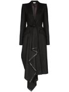 Alexander Mcqueen Draped Wool Coat - Grey