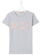 No21 Kids Logo Print T-shirt, Girl's, Size: 14 Yrs, Grey
