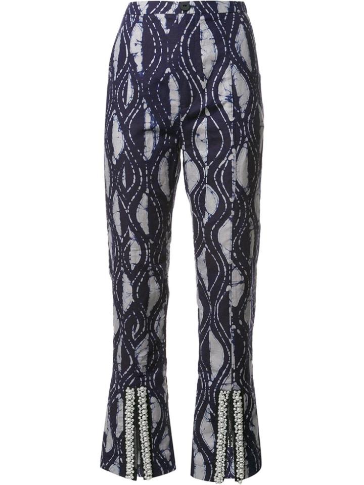 Maki Oh 'inner Eyes' Adire Trousers - Blue