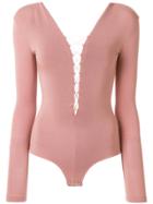 T By Alexander Wang Lace-up Bodysuit - Pink & Purple