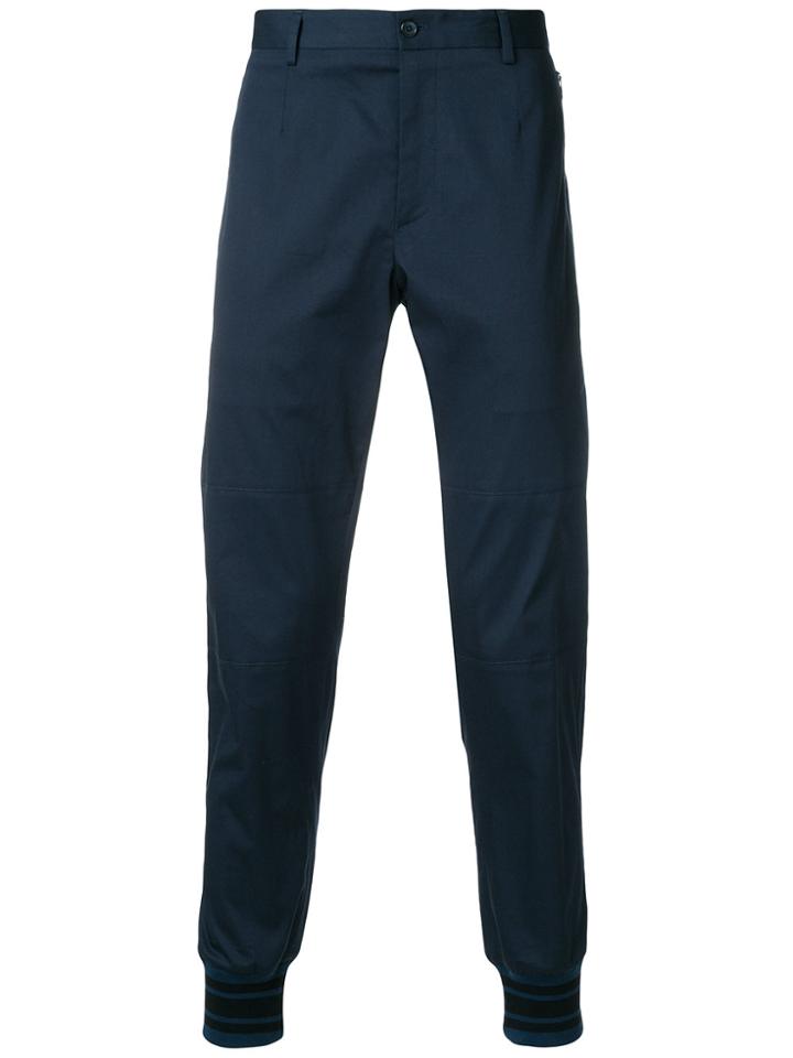 Dolce & Gabbana Elasticated Cuff Trousers - Blue