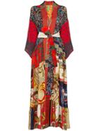 Rianna + Nina Volant Silk Belted Kimono - Multicoloured