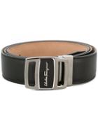 Salvatore Ferragamo Logo Buckle Belt, Men's, Size: 105, Black, Calf Leather