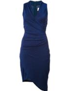Nicole Miller Shimmer Effect Wrap Dress, Women's, Size: Xs, Blue, Spandex/elastane/viscose/polyester/nylon