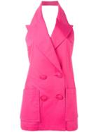 Yves Saint Laurent Vintage Tuxedo-style Halter Top - Pink & Purple