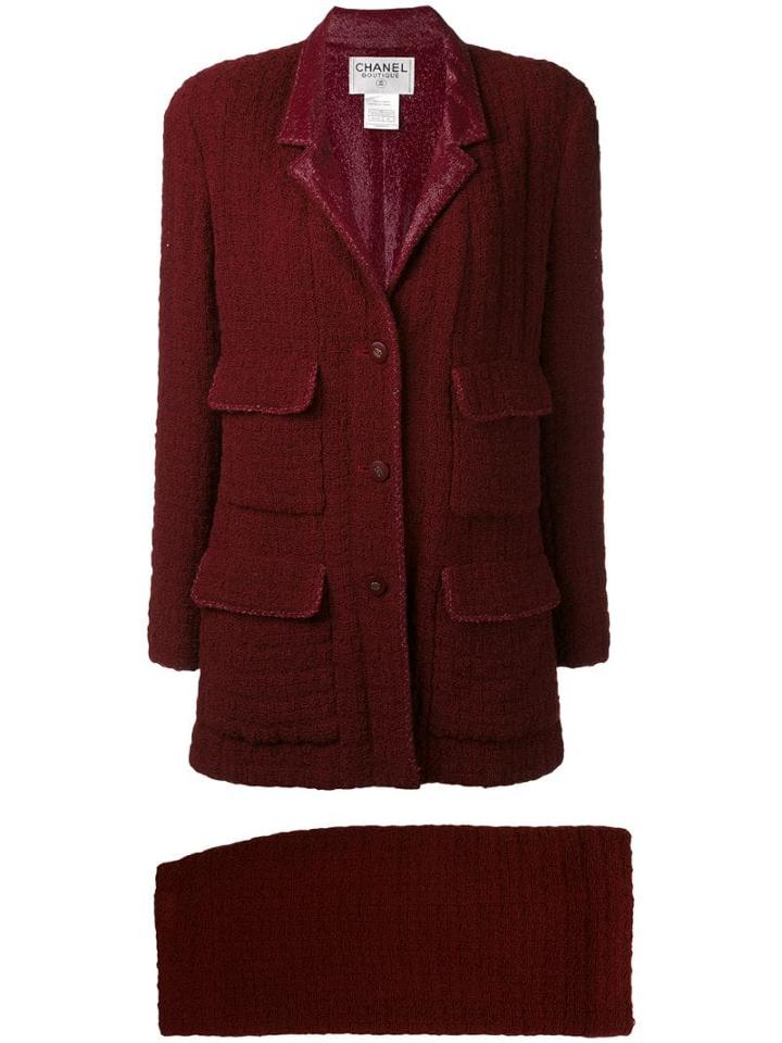 Chanel Pre-owned 1998 Boxy Tweed Suit - Red