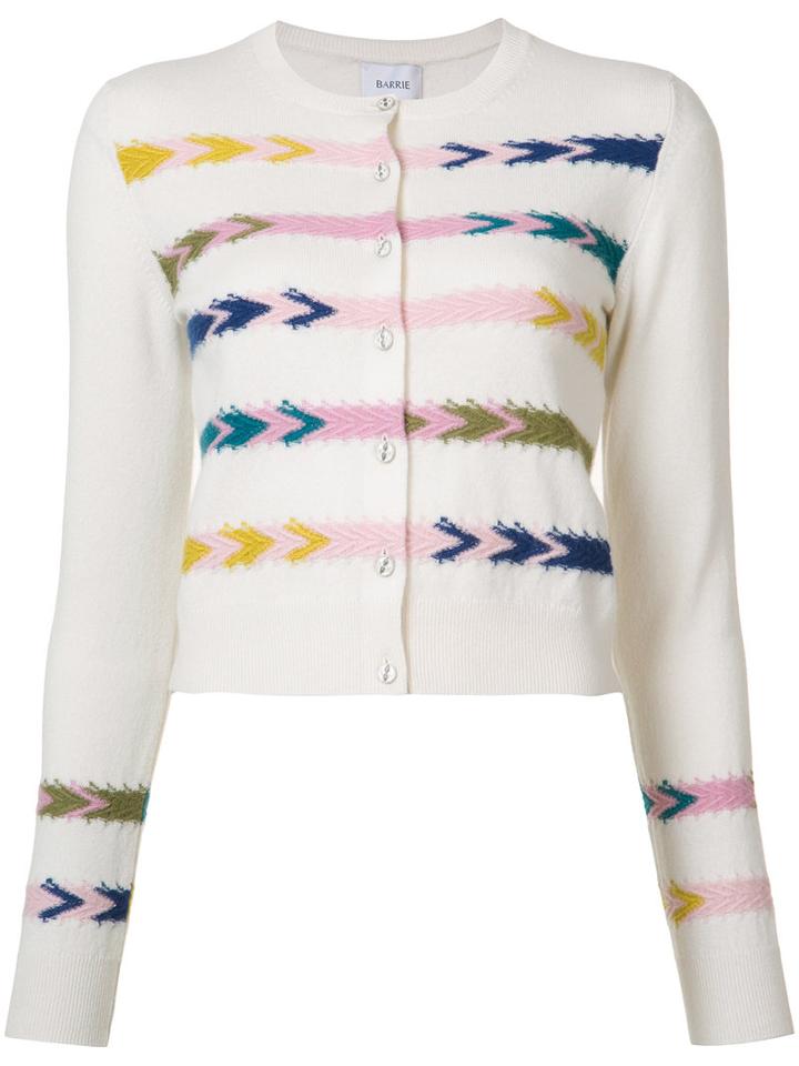 Barrie - Chevron Cardigan - Women - Cashmere - S, Women's, White, Cashmere