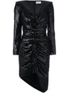Saint Laurent Sequin Embellished Dress, Women's, Size: 38, Black, Silk