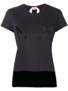 No21 - Logo Print T-shirt - Women - Silk/cotton/viscose - 42, Black, Silk/cotton/viscose