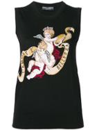 Dolce & Gabbana Angels Intarsia Knitted Top - Black
