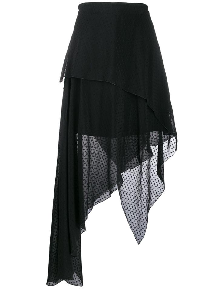 Amiri Asymmetric Polka Dot Skirt - Black