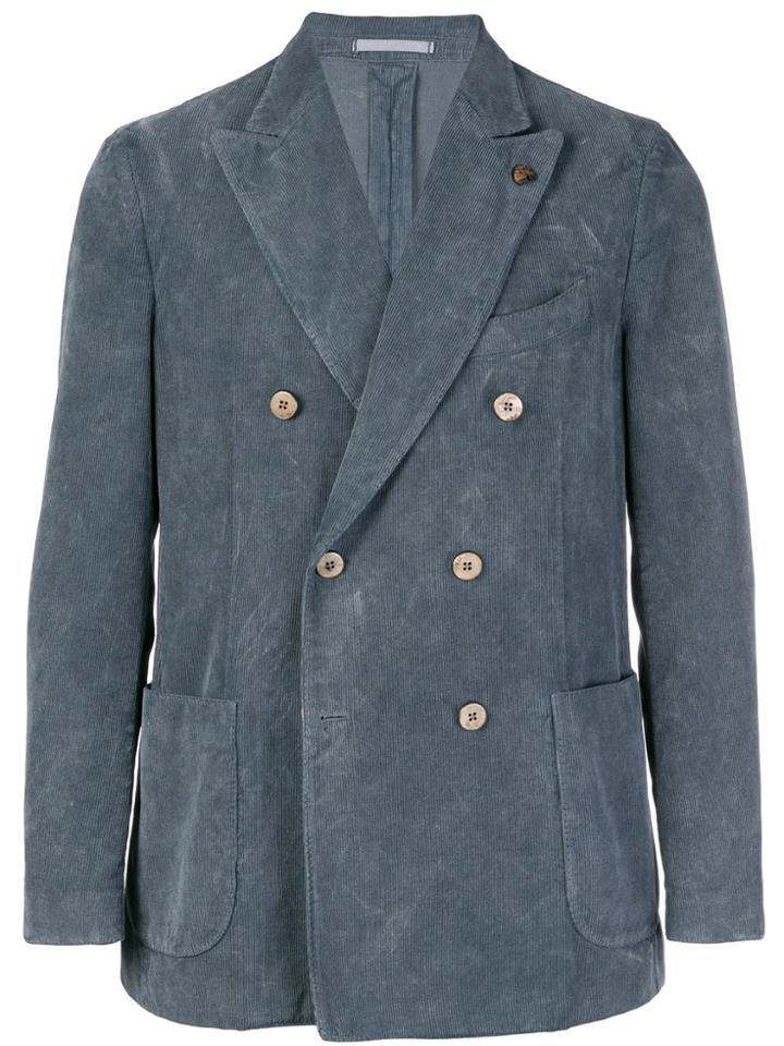 Gabriele Pasini Corduroy Double Breasted Blazer - Grey