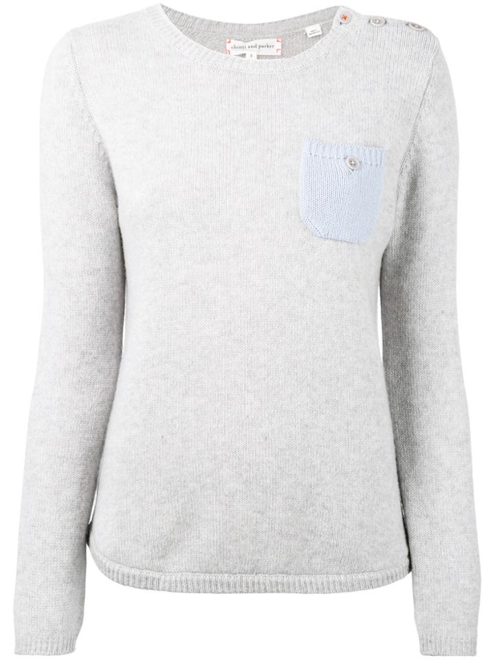 Chinti & Parker Cashmere One Pocket Sweater - Grey