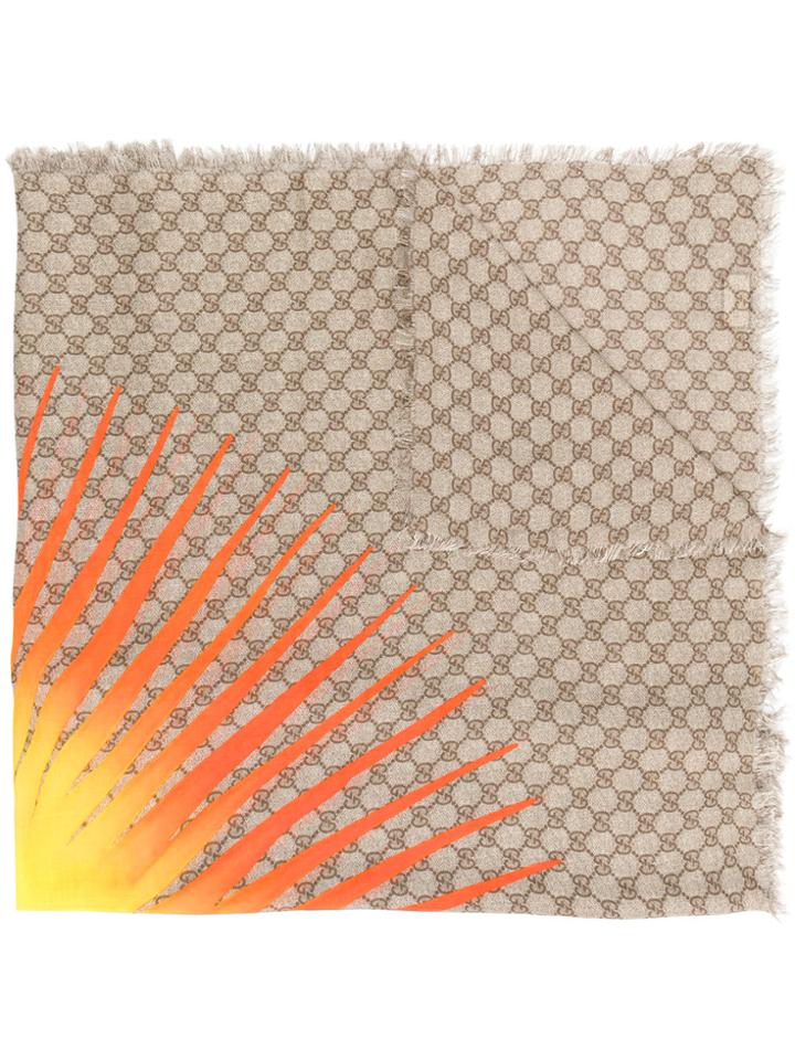 Gucci Gg Supreme Pashmina Scarf - Multicolour