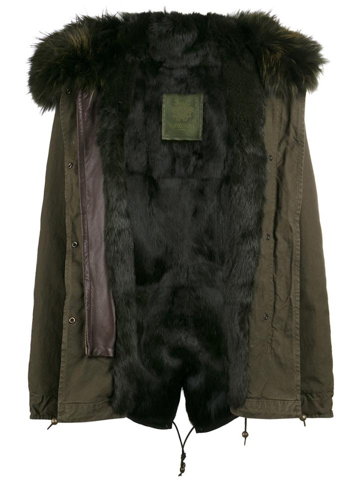 Mr & Mrs Italy Short Green Fur Lined Parka