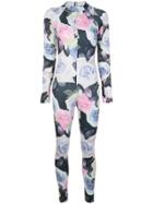 Fantabody Dani Floral-print Fitted Jumpsuit - Blue