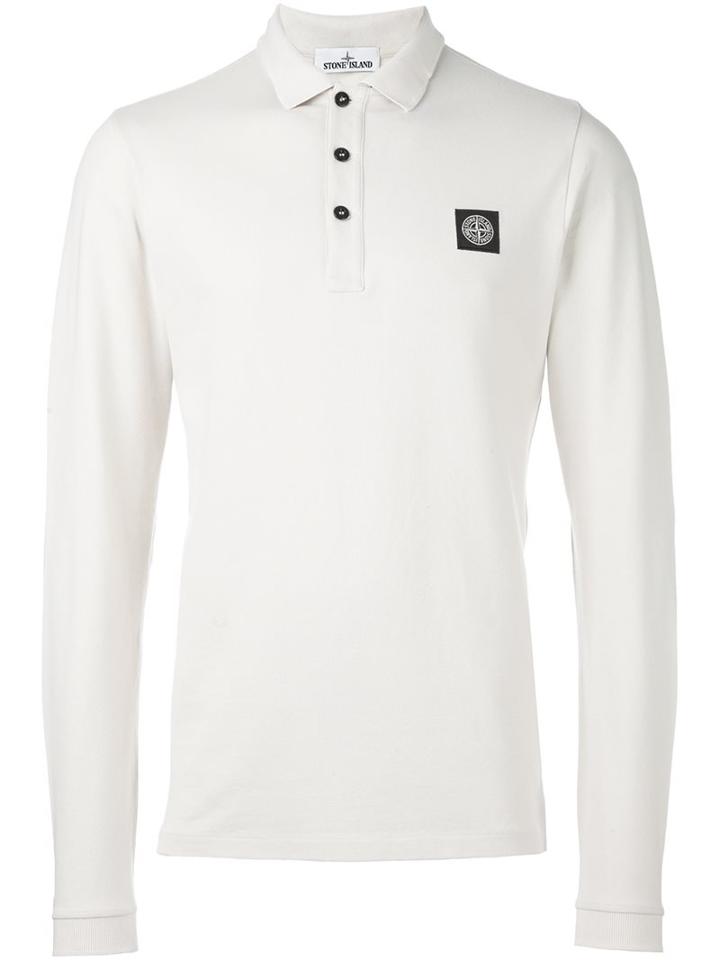 Stone Island 'mm' Polo Shirt, Men's, Size: Large, Nude/neutrals, Cotton/spandex/elastane