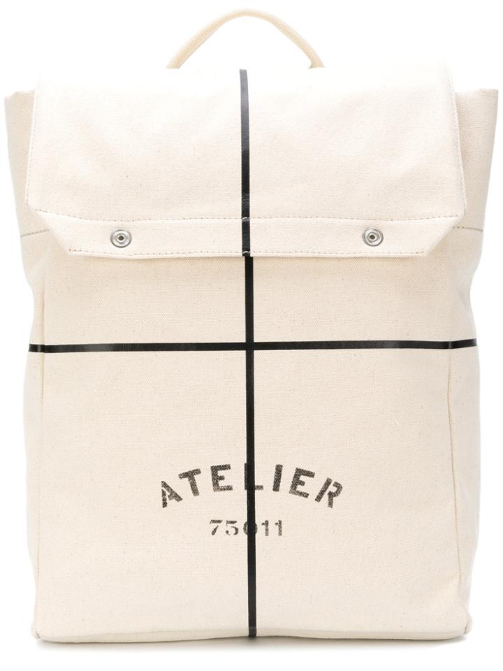 Maison Margiela Printed Canvas Backpack - Nude & Neutrals