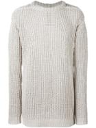 Rick Owens Long Open Knit Jumper, Men's, Nude/neutrals, Cotton