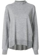 Wunderkind Flared Turtleneck Sweater - Grey