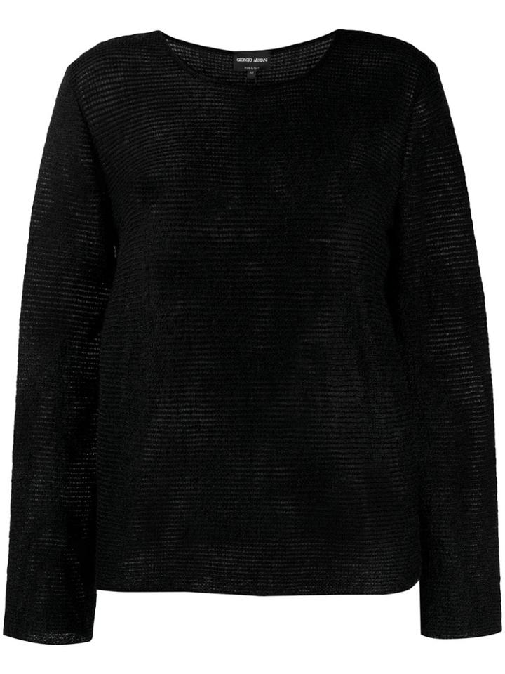 Giorgio Armani Ribbed Jumper - Black