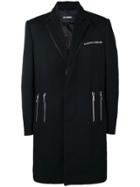 Les Hommes Zipped Formal Coat - Black