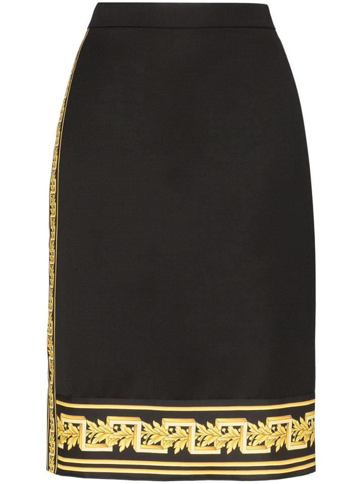 Versace Baroque Panel Fitted Skirt - Black