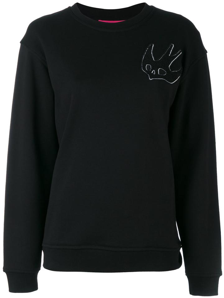 Mcq Alexander Mcqueen - Embroidered Logo Sweatshirt - Women - Cotton - Xs, Black, Cotton