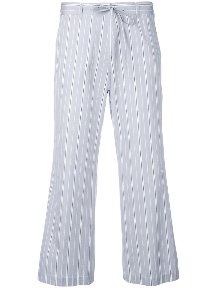 Aspesi Stripe Flared Trousers, Women's, Size: 40, Grey, Cotton