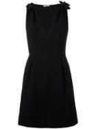Miu Miu V-neck Dress, Women's, Size: 42, Black, Silk/polyester/triacetate
