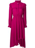 Jovonna Asymmetric Ruffle Dress - Pink & Purple