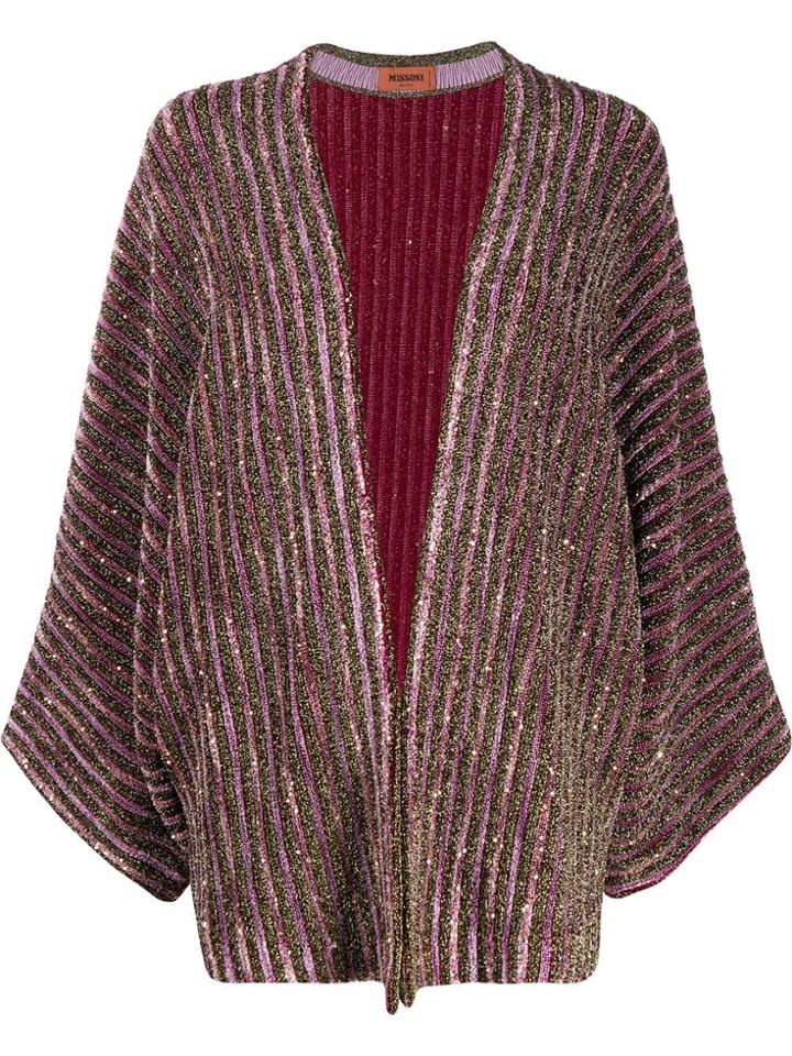 Missoni Striped Metallic Cardi-coat - Pink