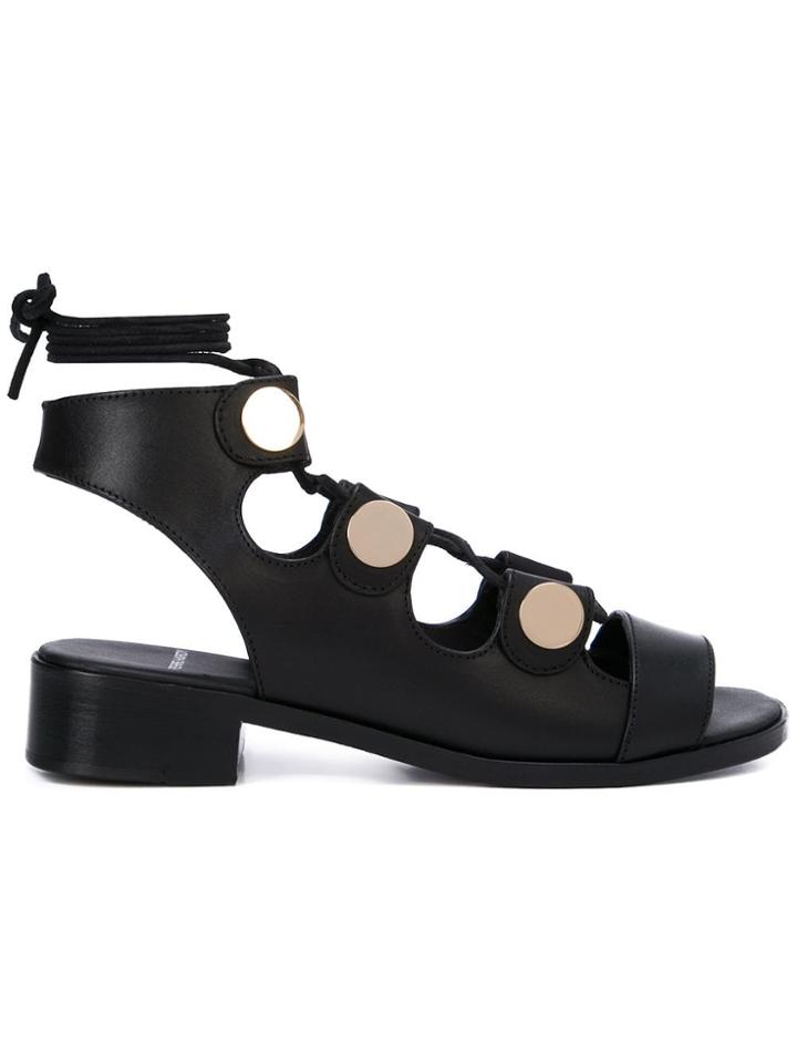 Pierre Hardy Embellished Lace-up Sandals - Black