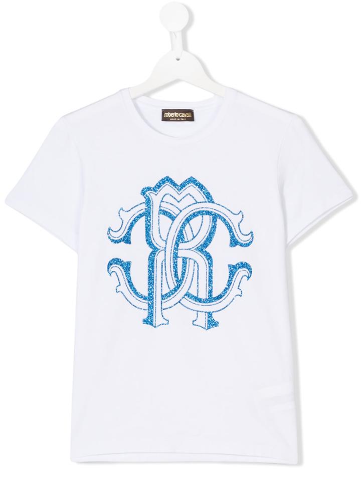 Roberto Cavalli Kids Logo Print T-shirt - White