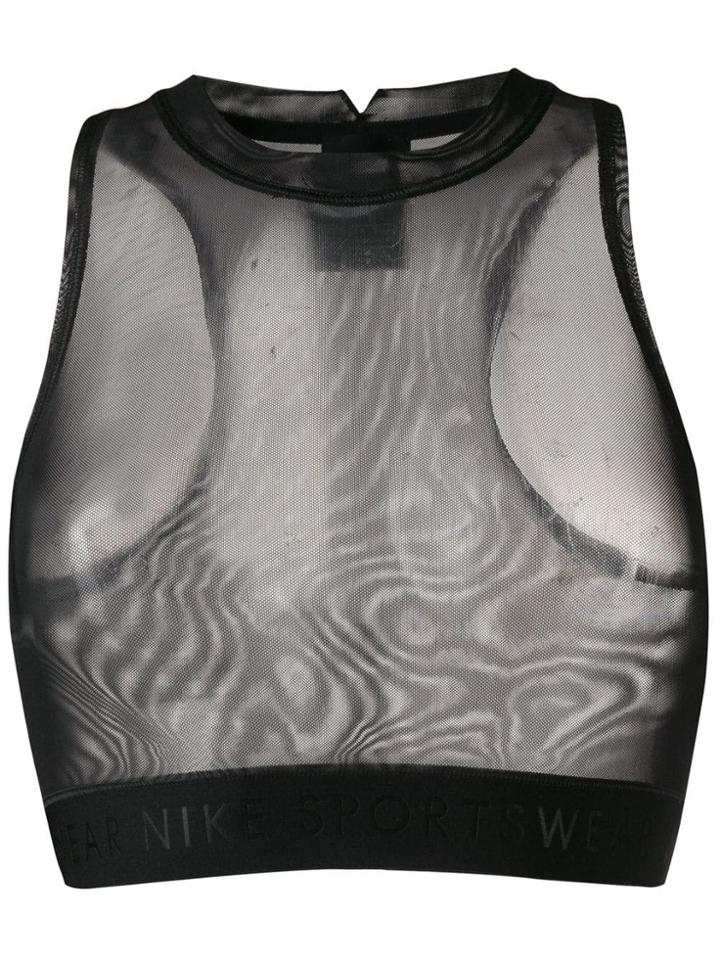 Nike Sheer Panel Sports Bra - Black
