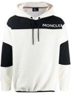 Moncler Grenoble Monochrome Logo Print Hoodie - White